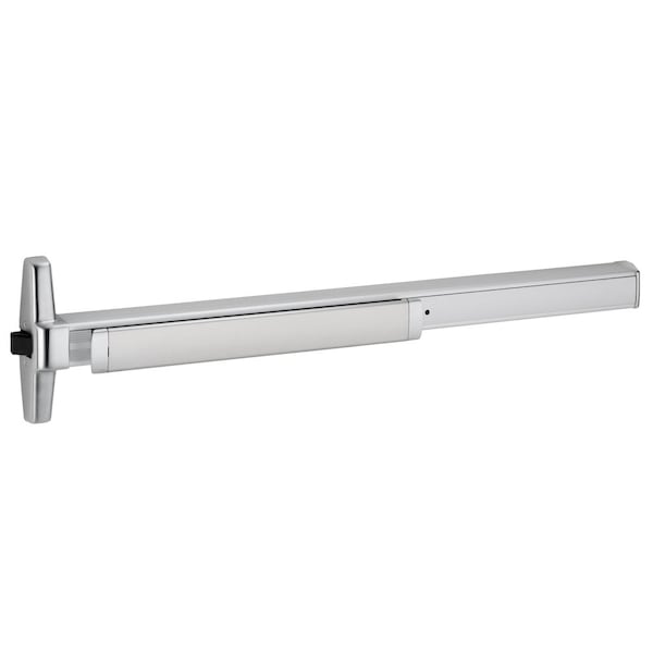 Rim Exit Device, Exit Only, No Trim, Electronic Latch Retraction, Satin Aluminum Clear Anodized